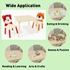 Kids Table and 2 Chairs Set, 3 Pieces Toddler Table and Chair Set, Wooden Activity Play Table Set (Bear&Tiger) 5
