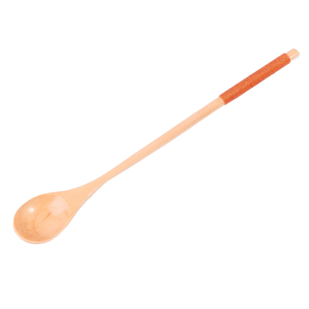 Cooking Durable Flatware Teaspoon Kitchen Long Handle Coffee Spoon Soup Spoon Spoons Wooden Spoon