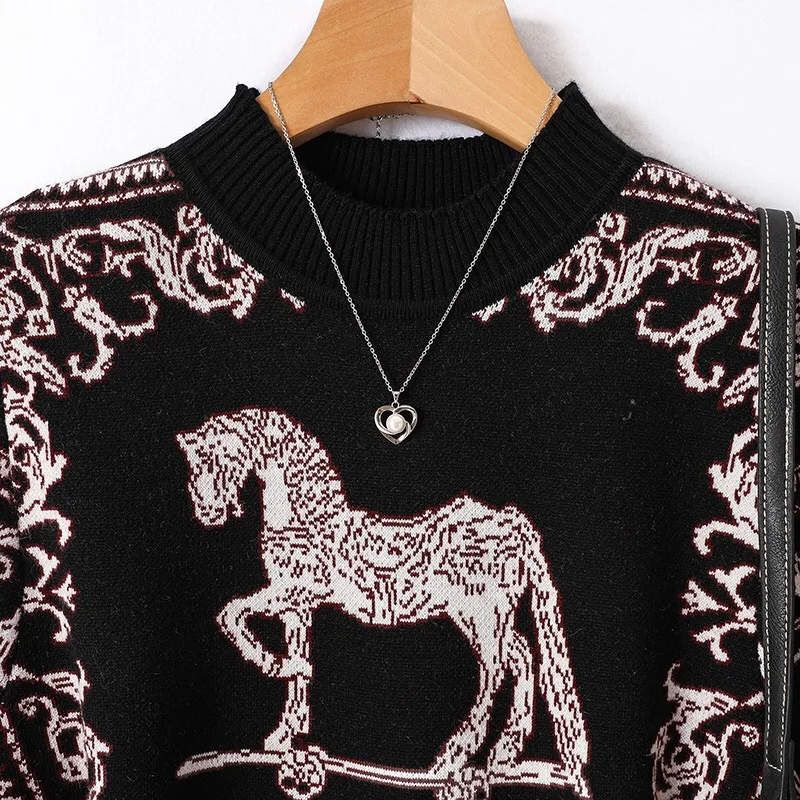 Końska pomarańczowa luksusowa markowa sukienka z dzianiny dla kobiet 2023 jesienno-zimowa odzież wieczorowa spódnica Elegantes