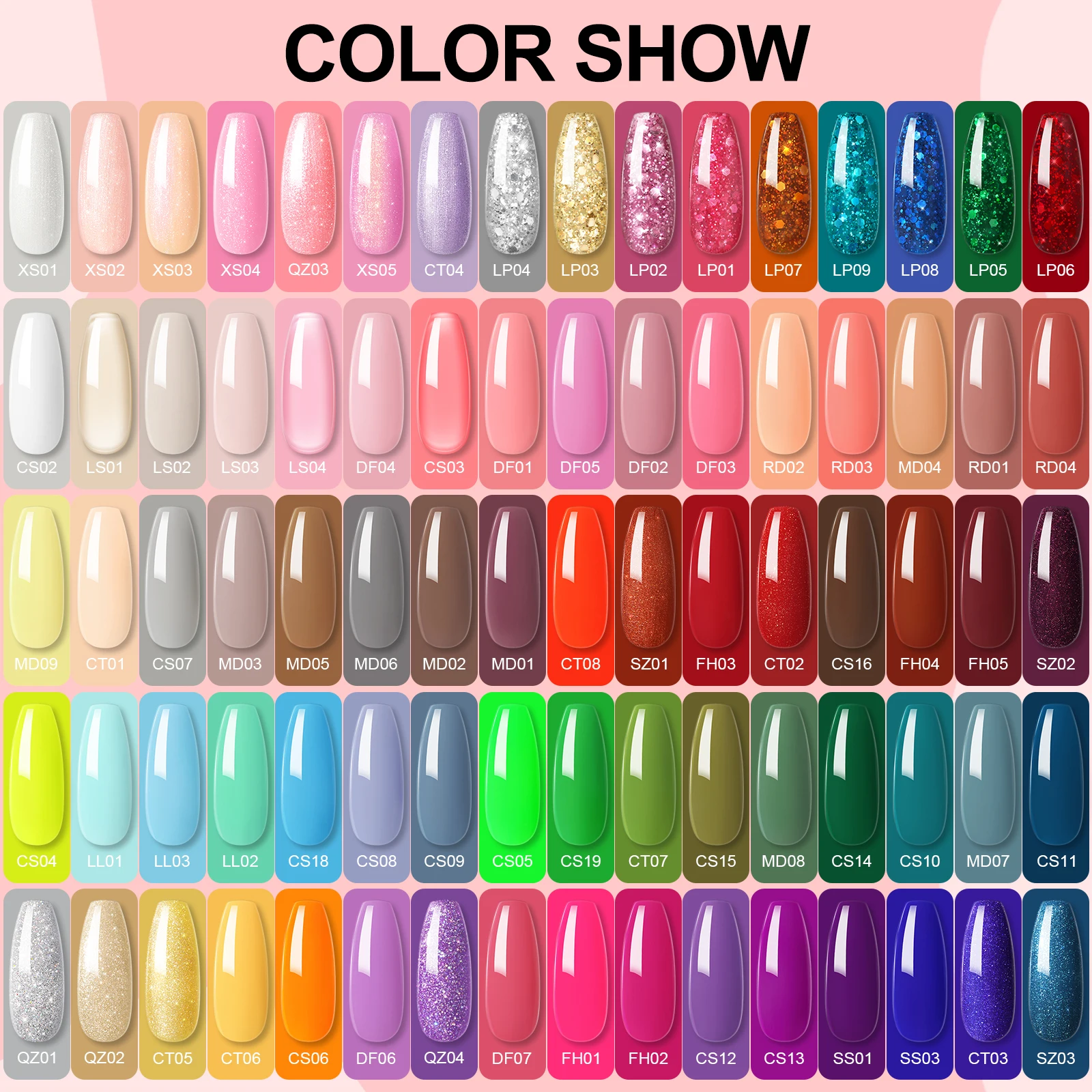 Coscelia 80/40Pcs Nail Glitter Color Gel Polish Set Sparkly Semi Permanent Hybrid Nail Art Varnish Manicure Kits Nails Supplies 3