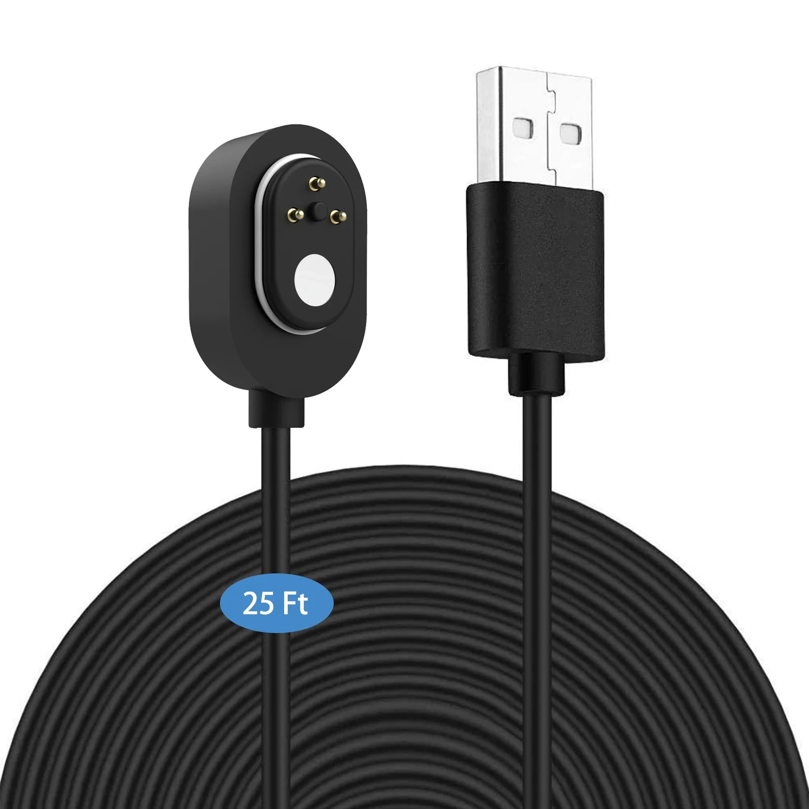 25ft/7.6m Weatherproof Outdoor Charging Cable for Arlo Ultra/Ultra 2/Pro 3/Pro 4/Go 2/PRO 5S （Black）