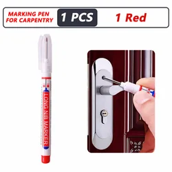 Deep Hole Long Nib Head Marker - Waterproof Multi - Purpose Tool for Metal, Wood, and Decor (1 Red)