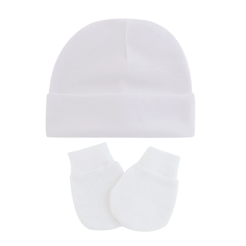 

Baby Infants Anti Scratching Cotton Gloves+Hat Set Newborn Face Protection Scratch Mittens Warm Kit