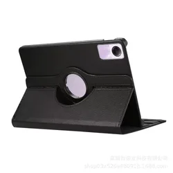 360 Degree Rotating PU Leather Tablet Stand Holder Case for Redmi pad 2 11 - inch (Black)