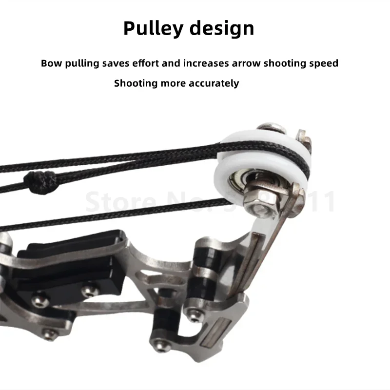 Mini Compound Bow Short Axis Triangle Archery Powerful Stainless Steel Creativity Outdoor Sports Arrow Shooting