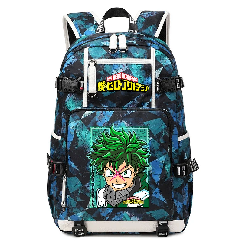 My Hero Academia Anime Print School Backpack Large Capacity Casual Daypack for Boys Girls Kids Travel Bookbag 1
