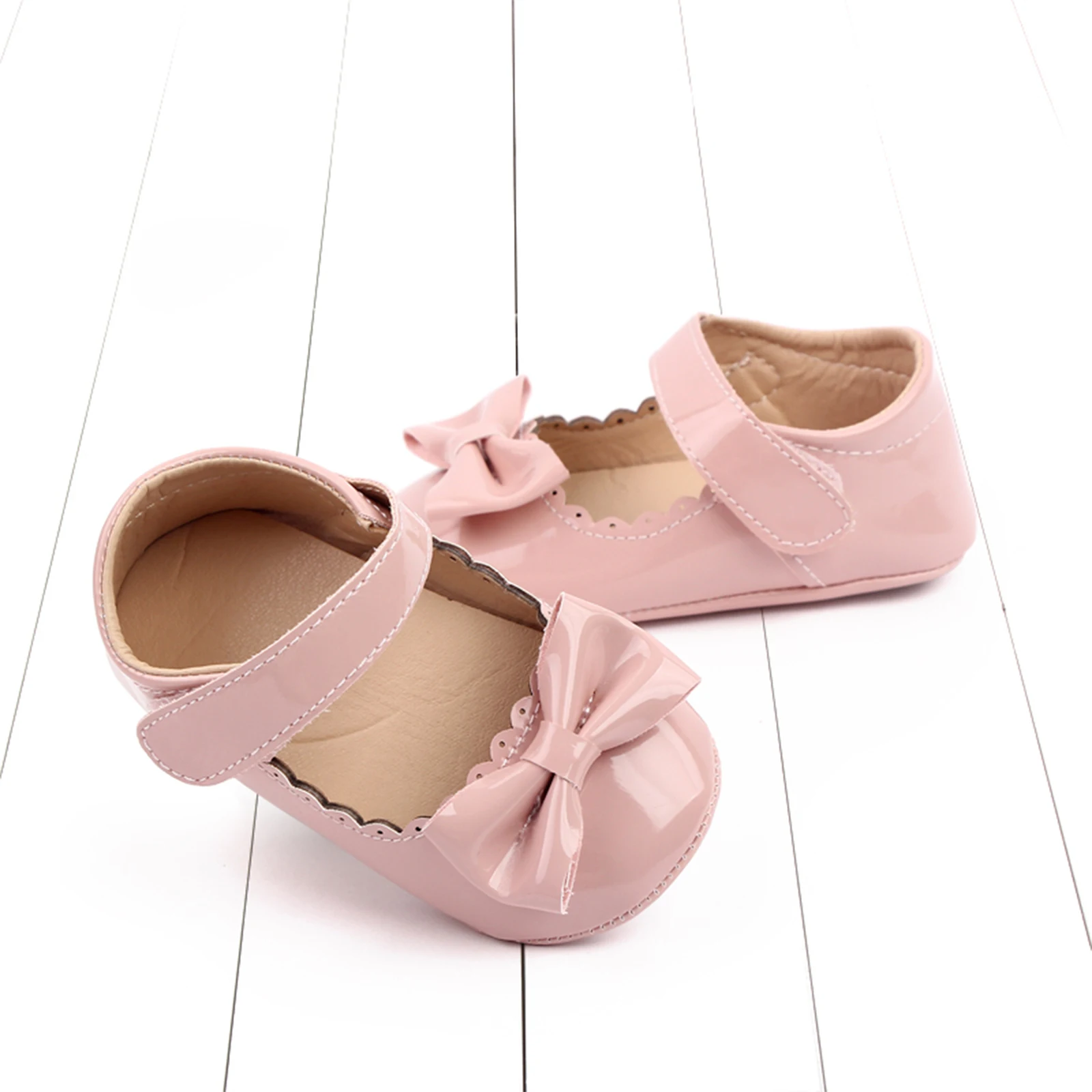 Citgeett Summer Infant Baby Girls Princess Shoes Soft PU Leather Bow Non-slip Bottom First Walker Shoes 3