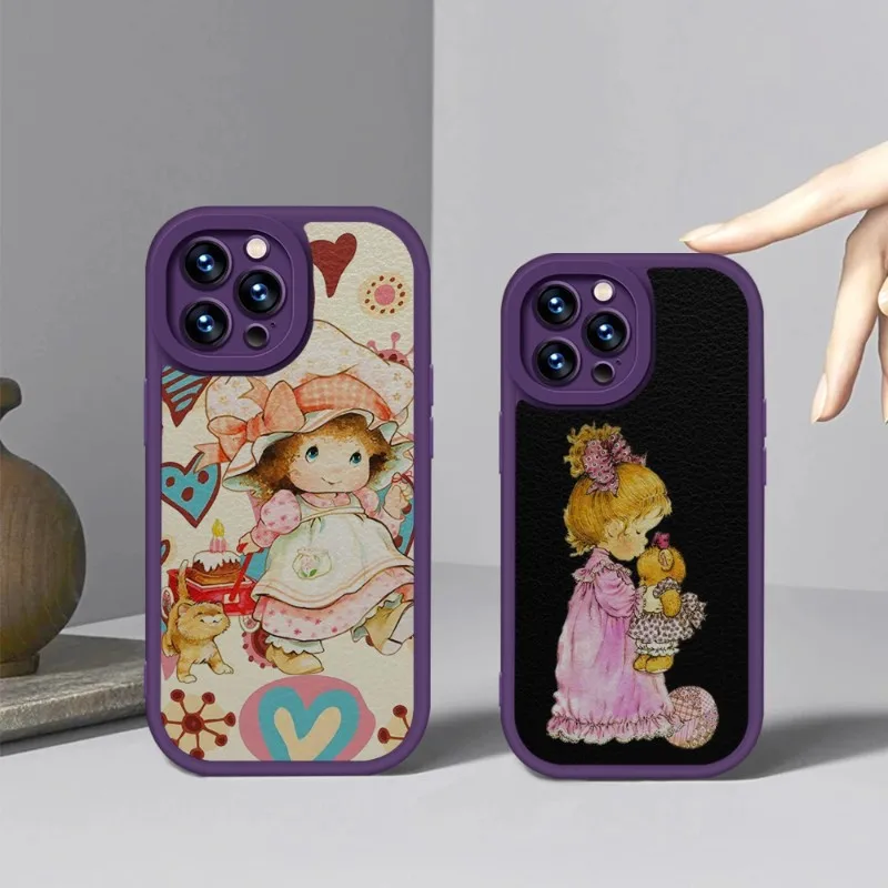 Custodia Per Telefono Sarah Kay Viola Per Iphone 14 11 13 12 Pro Max Mini Xs X Xr 7 8 Plus Se2020 Pelle Silicone Soft Texture Coque