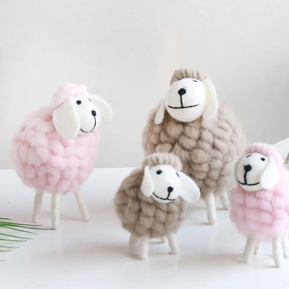 Cartoon Mini Felt Sheep Table Decorative Hanging Ornament Creative Cute Toys Miniature Home Decor Xmas Figurines Party Supplies 40pcs envelopes set mini envelope town mail vintage handbook material paper decorative supplies 2sheets seal stickers