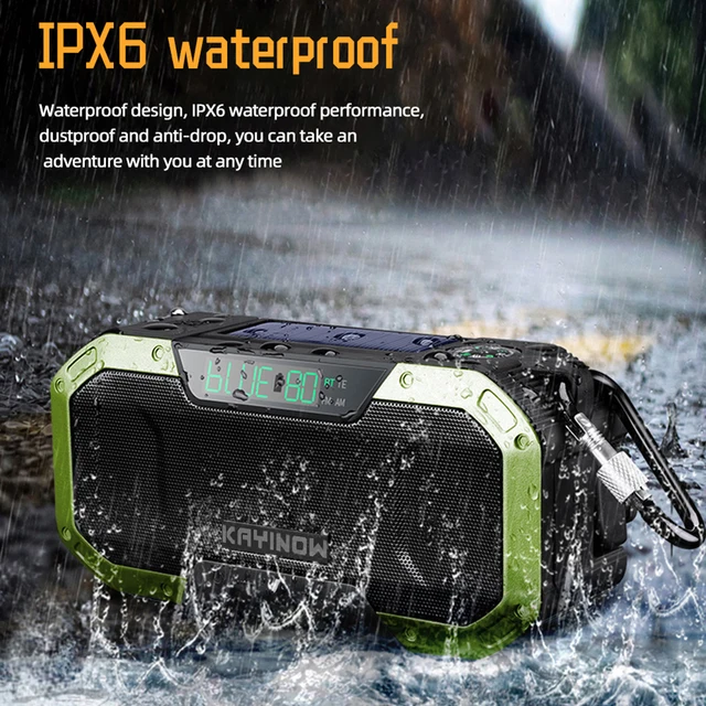 Multifunctional Radio Speaker Hand Crank Solar Crank Dynamo Powered AM/FM Weather Radio with 5000 mAh Power Bank