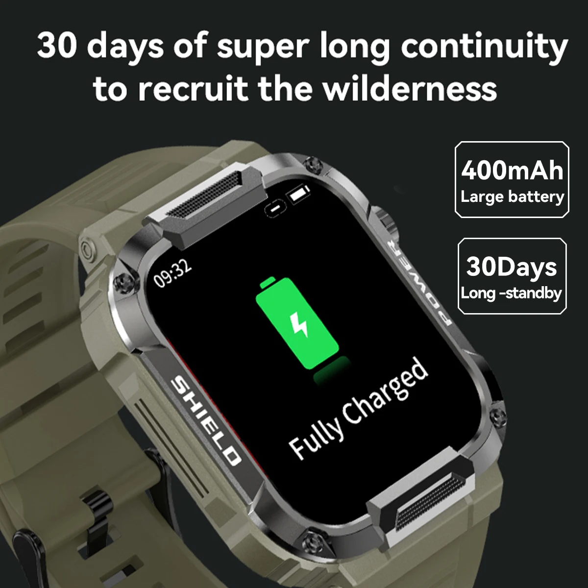 Reloj inteligente militar resistente MK66 para hombre, pulsera con