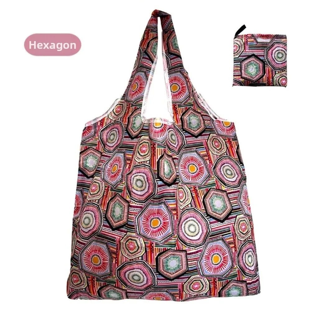 Eco-Friendly Large Folding Shopping Bag with Printed Design - Washable and Portable