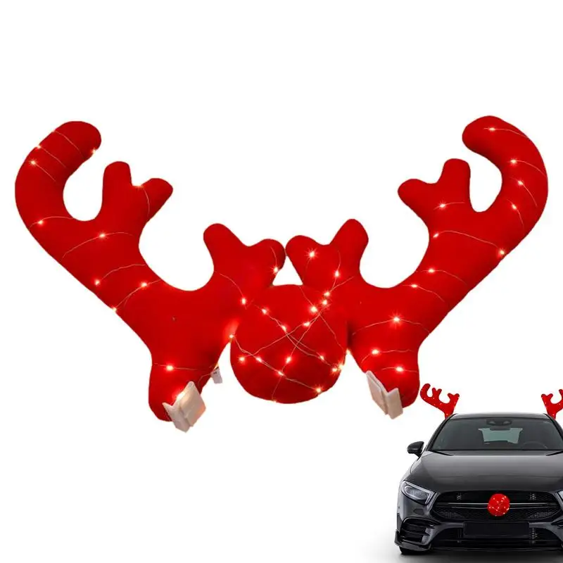 

Deer Antlers For Car Reindeer Antlers Auto Christmas Decoration Car Truck Costume Gift Set Christmas Deer Horn Car Kit Auto