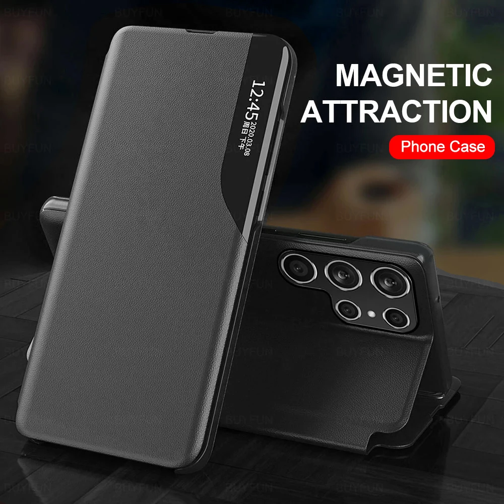 Samung S 23 Custodia Ultra Smart Leather Flip Cover Per Samsung Galaxy S23 Ultra 5G 2023 Supporto Magnetico Libro Coque Su S23Ultra S23 +