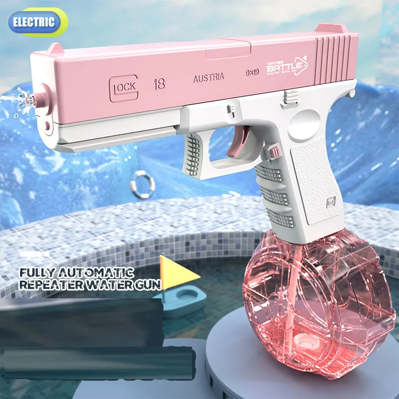 Full Automatic Water Gun Summer Toy Electric Glock Pistol Shooting Water Spray Games High-pressure Beach Toys For Kids Adults