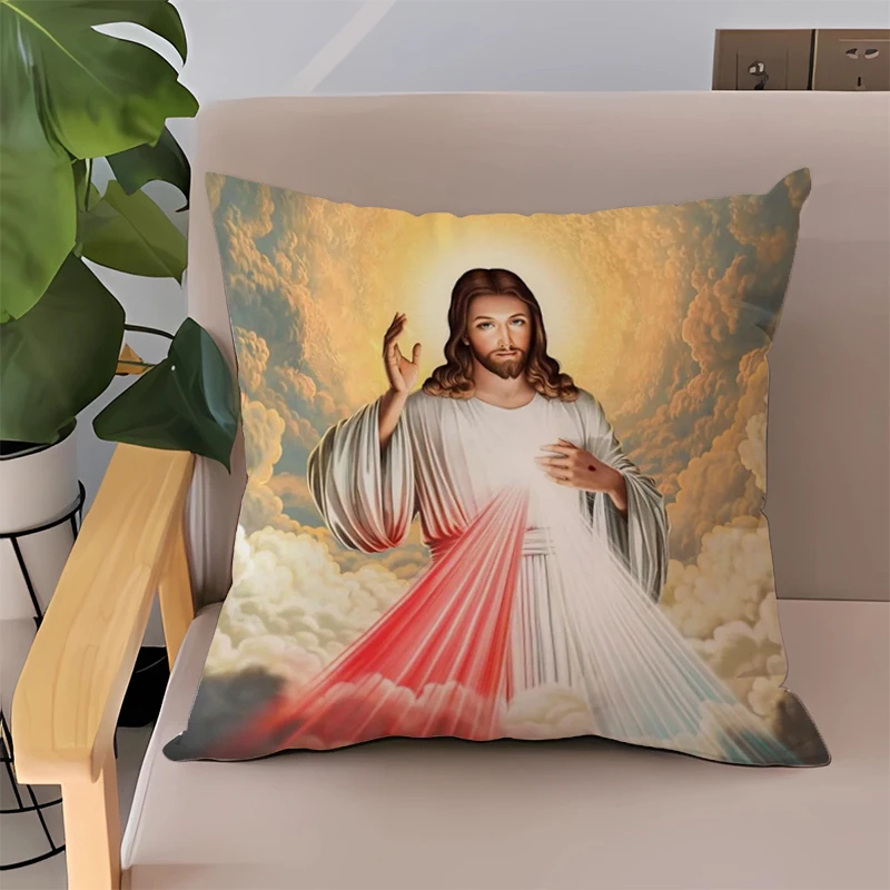 

Double-sided Printing Jesus Cushion Cover for Pillow Couch Pillows Car Sofa Decorative Cushions Room Decor Bedroom 40x40 Modern