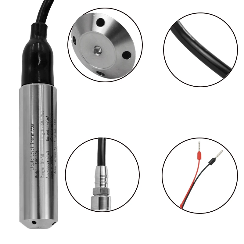 Smart Water Level transmitter 0-500M Range 4-20mA 0-5V 0-10V RS485 Output Liquid Tank Liquid Depth Hydrostatic Level Sensor
