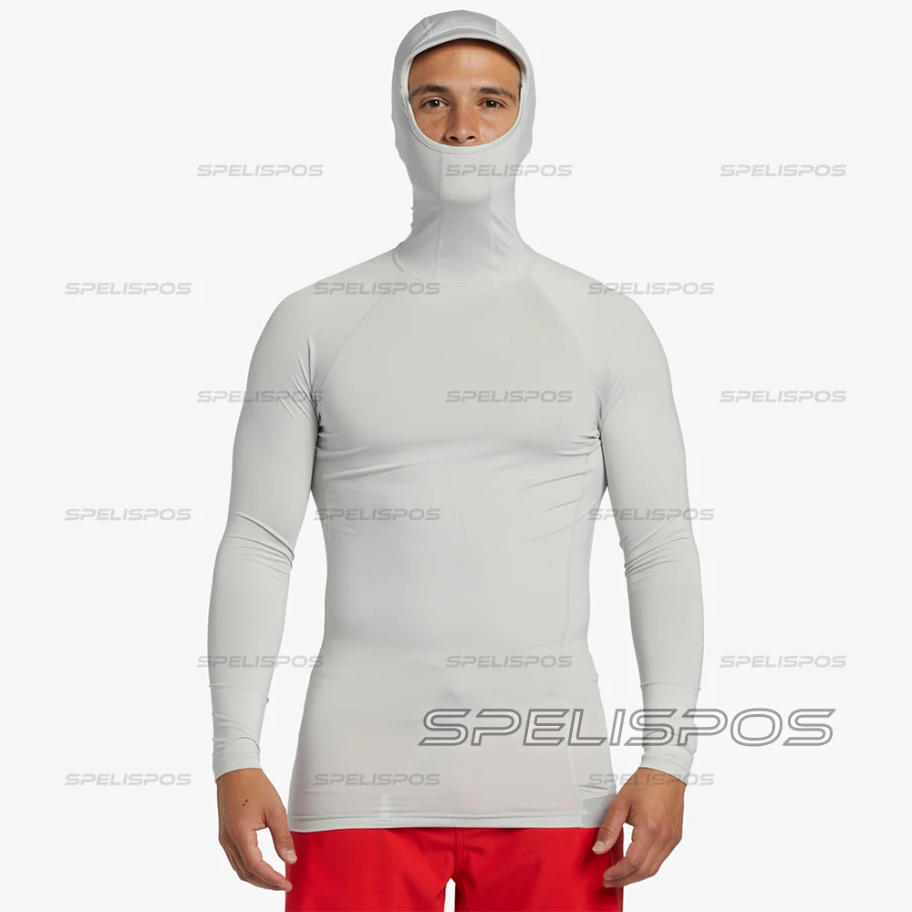 Rash Guard Diving T-Shirts Tight Surfing Hoodies Fitness Swimming Men Lycra Swimwear Summer UV Hood Beach Floatsuit Tops