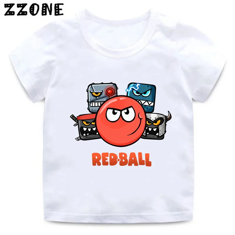 T-shirt imprimé Red Ball 4 pour enfants, jeu amusant, vêtements pour filles et garçons, décontracté, été, offre spéciale, Y, ooo5849