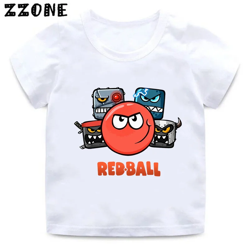 Vendita Calda Red Ball 4 Print Cartoon Kids T-Shirt Funny Game Girls Clothes Baby Boys T Shirt Summer Casual Children Tops,Ooo5849