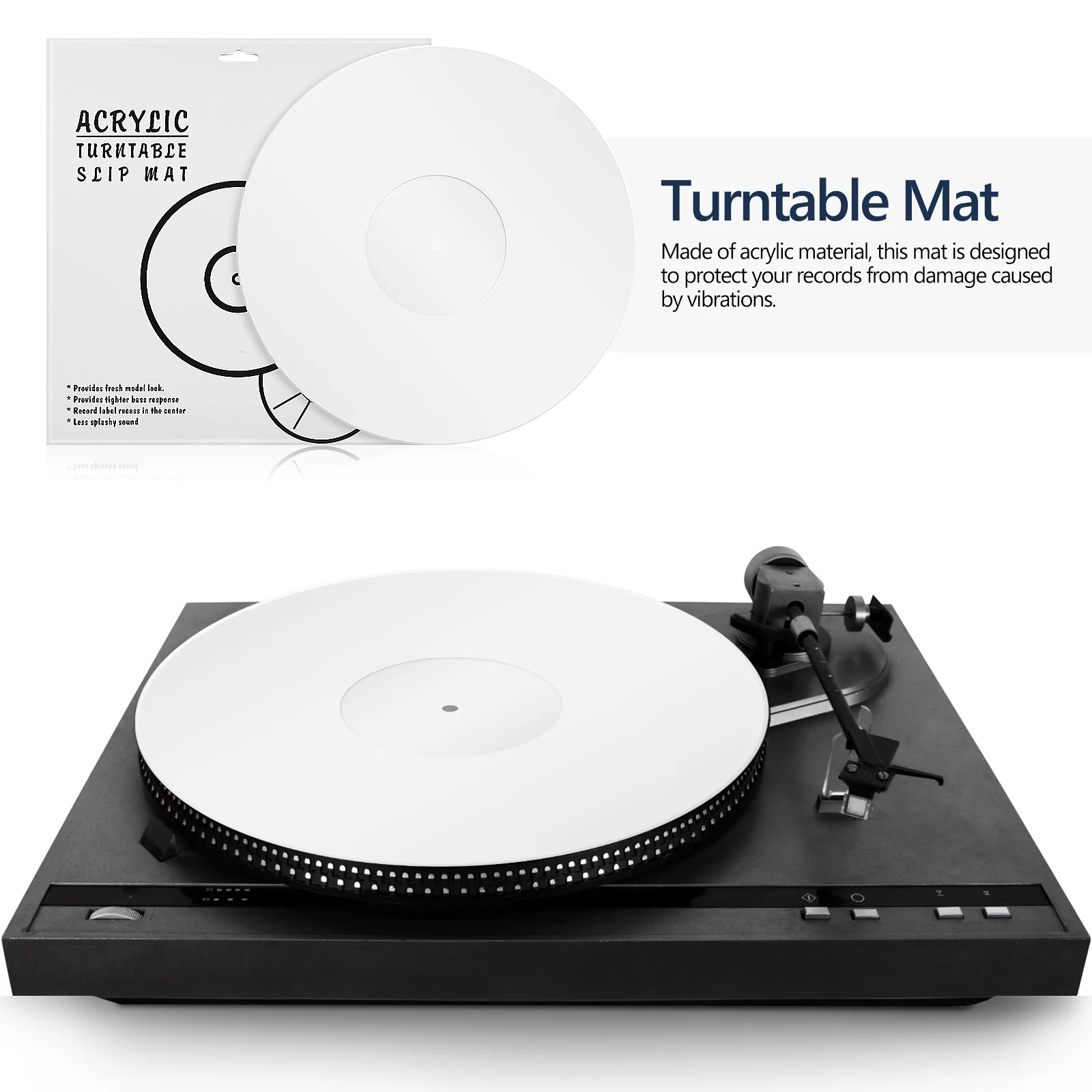 Acrylic Turntable Mat 12 Acrylic Record Player Platter Vinyl Slip Mats Record Playback Antistatic