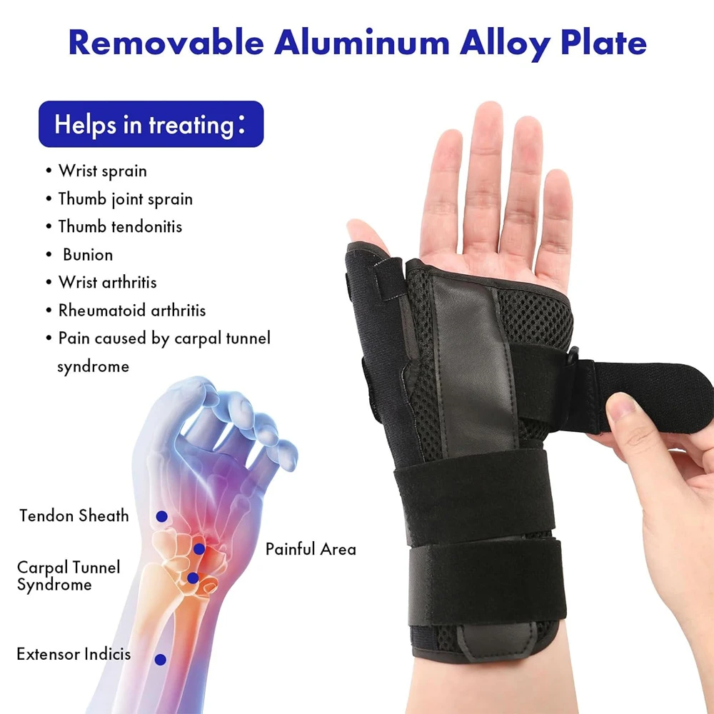 1PCS Wrist Brace with Thumb Spica Splint Wrists Support Thumb Spica Support for Arthritis Sprains Carpal Tunnel Pain Sport thumb splint sports wrist guards