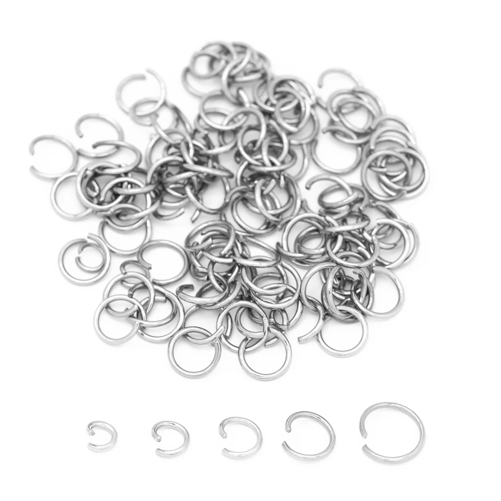 Mixed Size 3/4/5/6/7/8/10mm Stainless Steel Open Jump Ring for Jewelry  Making