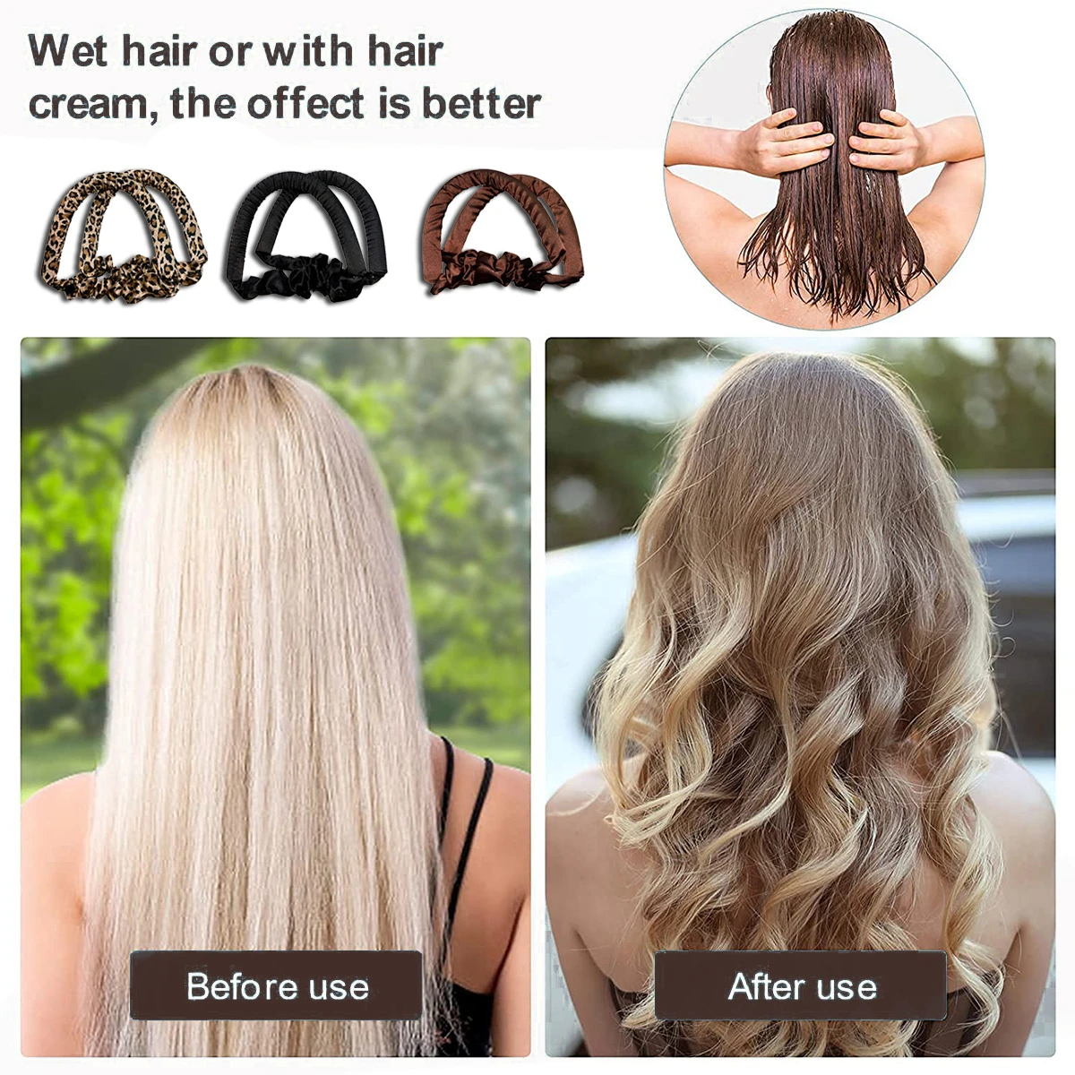 Accessoires coiffure,Rouleau de cheveux en soie douce sans chaleur,ruban pour boucler les