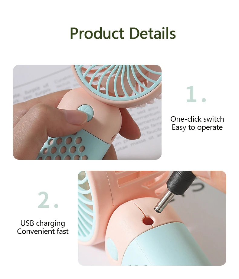 Handheld Mini Fan USB Rechargeable Portable Mute Small Electric Fan Student Dormitory Outdoor Travel Cooling Fan 8 S0a2a0fb444324f8ea14be228e6999153t