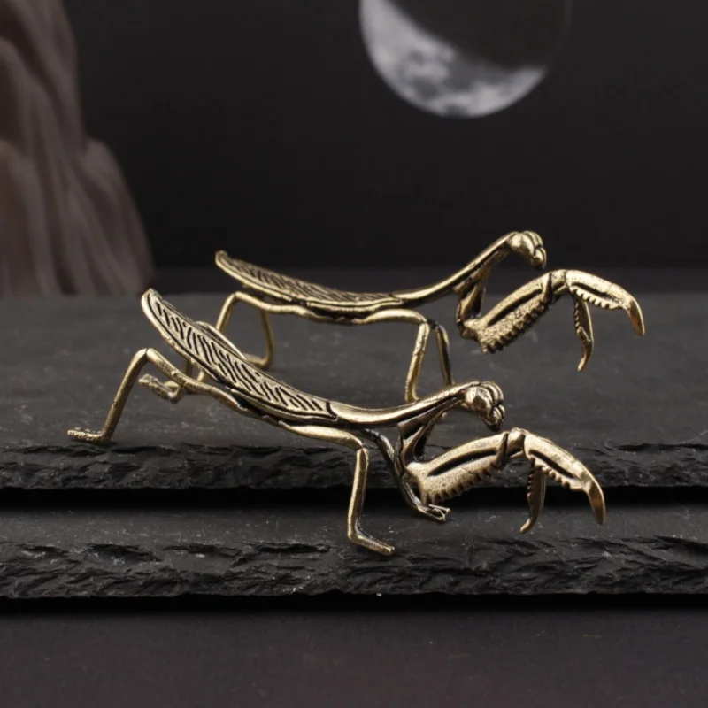 Antike Kupferornament Messing Mantis Libelle Biene Cricket Figuren Miniatur Insektensammlung Statuen Feng Shui Geschenke