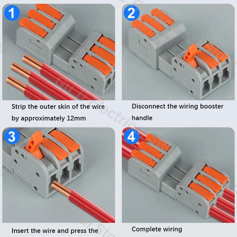 Male female docking Mini Quick Wire Connector Universal Compact Electrical Wiring Connectors Push-in Conductor Terminal Block image 6