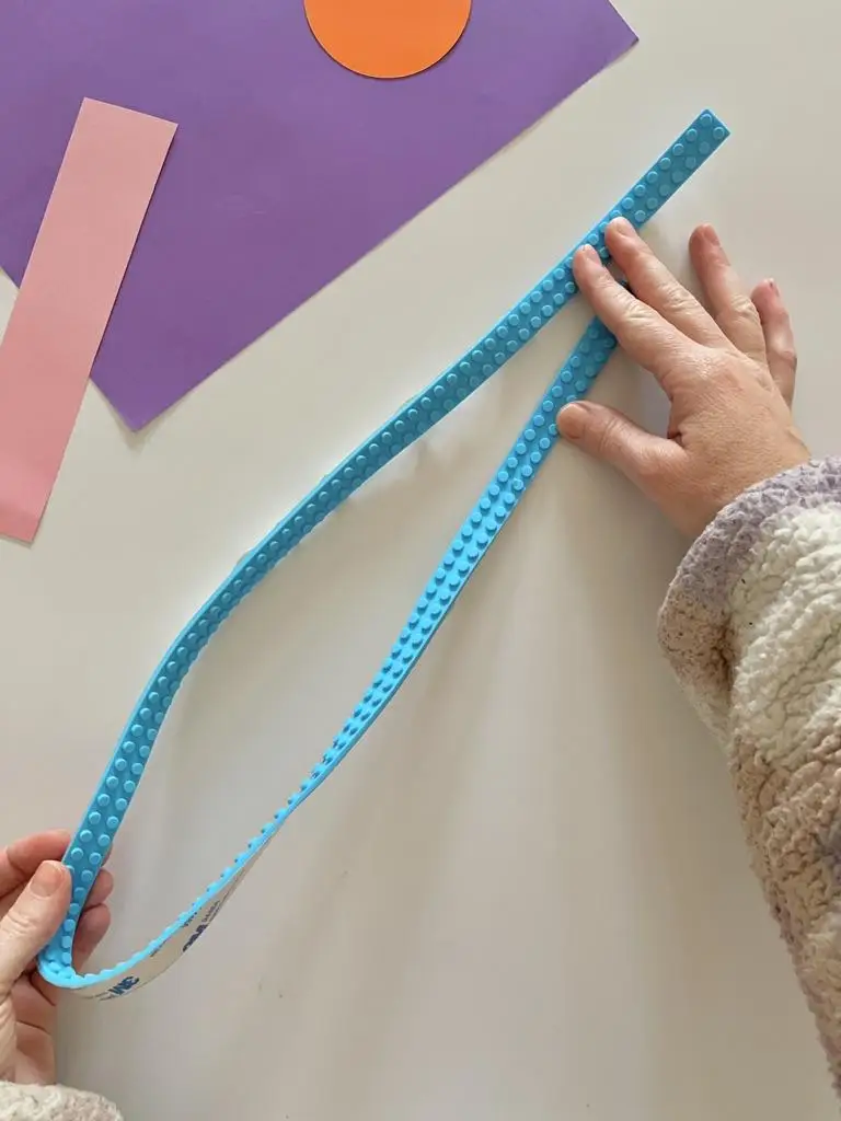 Bauspielzeug, kompatibel mit LEGO, selbstklebende Trägerpaste/Schnitt überall, Block-Display-Organizer, Silikon, 92 cm, Kinderpuzzle – Detail 13