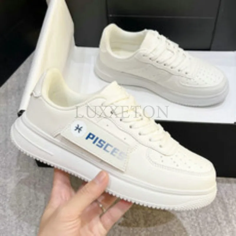 

Spring and Autumn Fashion New Casual Comfortable Round Toe Thick-soled Breathable Sports Shoes with Random Letters on the Upper