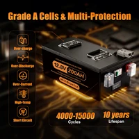 Batterie LiFePO4 neuve en stock UE, 12V 100Ah 200Ah 300Ah 400Ah, avec BMS intégré, cellules de qualité A, plus de 6000 cycles, pour onduleur solaire et camping-car 5