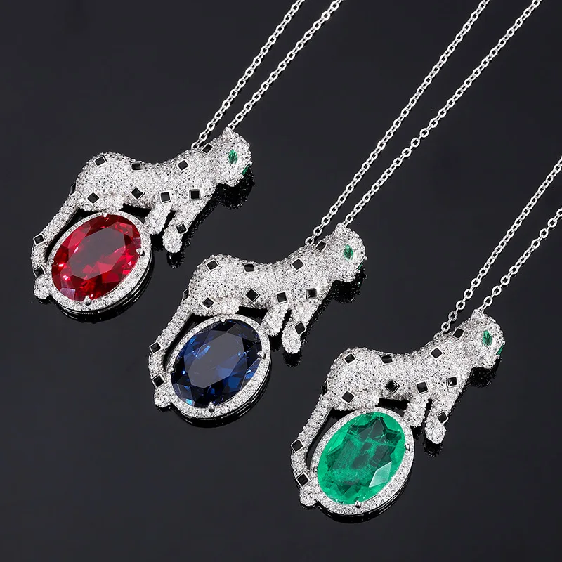 

Charms S925 Sterling Silver Leopard Pendant Necklace Women's Jewelry High Quality Ball Cocktail Party Dress Accessories Gift