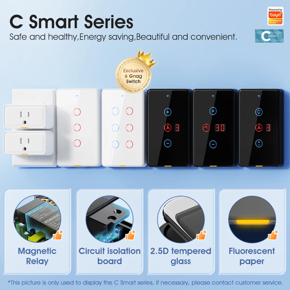 Description Picture 4 of itemRF433 Tuya Smart Plug US Wifi Socket 20A 3300W Overcharge Protection AC Wall Outlets With Timer Type-C Port Power Monitor Socket