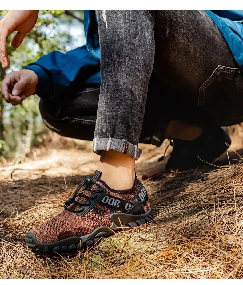 Neue Herrenschuhe, fliegendes gewebtes Mesh, sportlich, atmungsaktiv, leicht, lässig, Sport, Laufen, weiche Sohle, Reiseschuhe, Sneakers, cremefarbene Schuhe – Detail 19