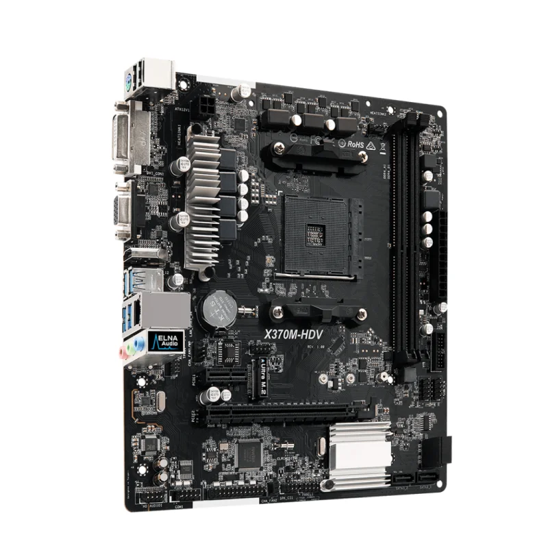 Asrock X370M-HDV  X370 32GB  AM4 DDR4 ũ ATX κ, 100% ׽Ʈ Ϸ,  