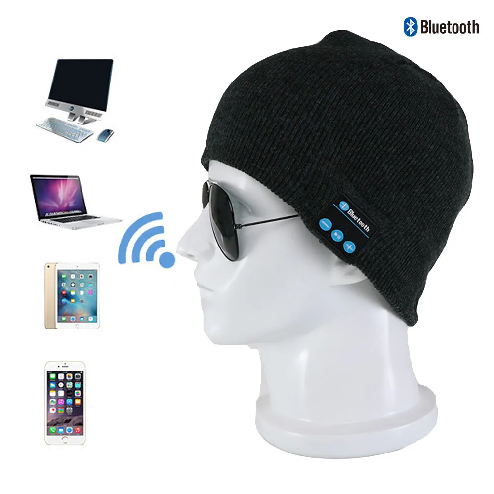 Bluetooth Earphone Music Hat Winter Wireless Headphone Headset description image 2