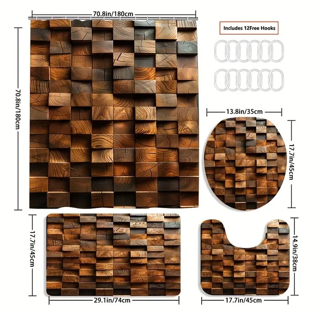 Wooden Block Bathroom Set 5
