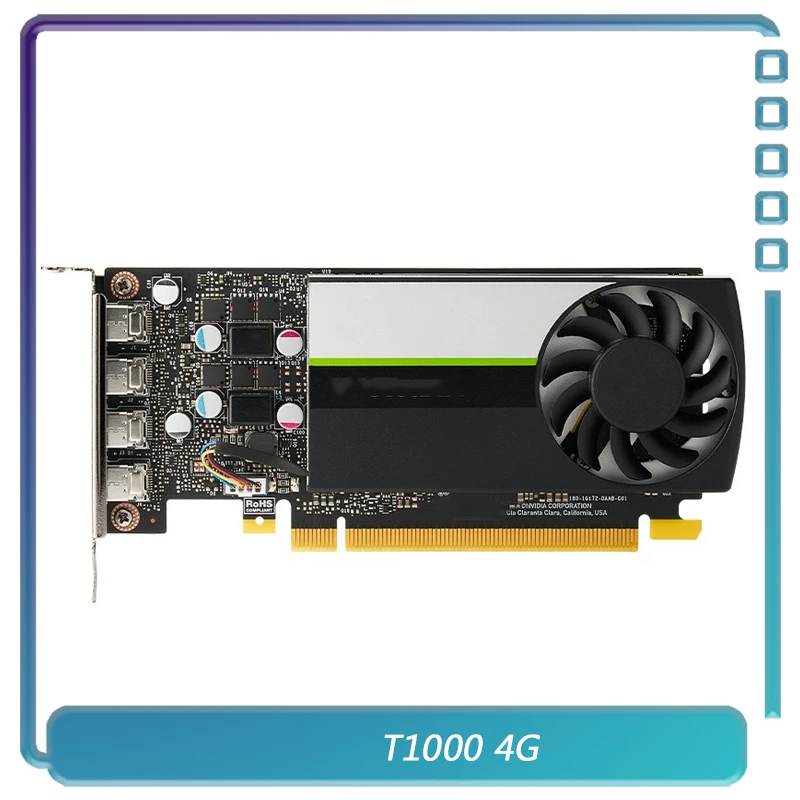 graphics card for desktop T1000 4G GDDR6 For NVDIA PCIe 4.0 50W 128 Bit Ampere 3D Modeling Rendering Design external graphics card for pc