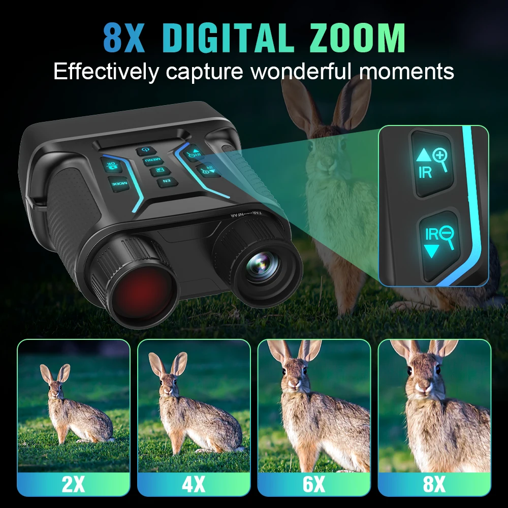4K Night Vision Binoculars 4.5 inches HD screen Hunting Binoculars for Adults wi