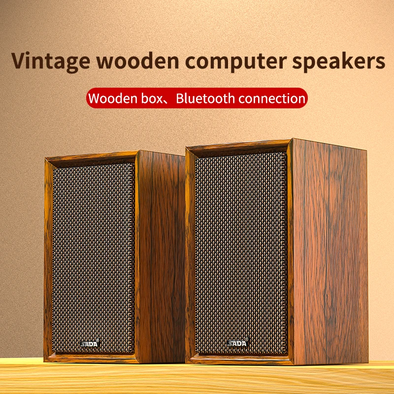 Retro wooden computer speaker Desktop home laptop small speaker heavy bass multimedia wired desktop computer speakers,portable speakers,audio speakers