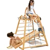 ZC Small Baby Climbing Frame Beech Solid Wood Indoor Children's Toys Climbing Home Slide Swing 1