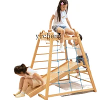 ZC Small Baby Climbing Frame Beech Solid Wood Indoor Children's Toys Climbing Home Slide Swing 1