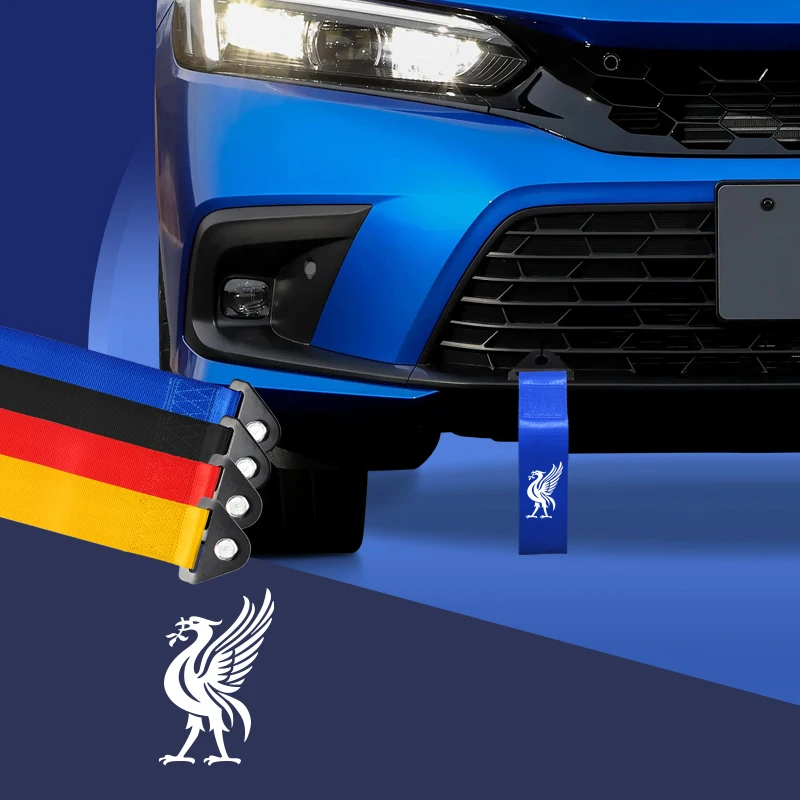 Liverpool Logo Car Nylon Tow Strap Car Tow Ropes Rimorchio Corde Decorazione Paraurti Per Seat Cupra Jeep Opel Mini Cooper Land Rover