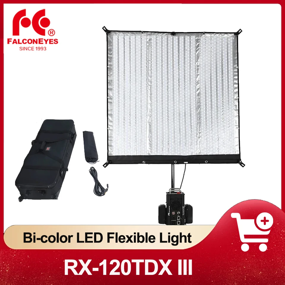 

Falcon Eyes RX-120TDX III 680W 3000K-5600K Bi-color LED Flexible Studio Video Light with 9 Different Scene Effects