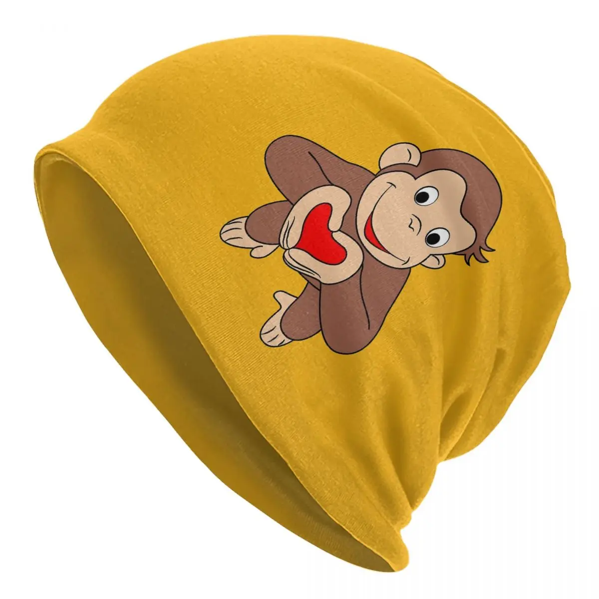 All Heart Cartoon Brown Monkey Cute Cap Wilny George Goth Adult Outdoor Skullies Berretti Cappello Caldo Cappello Termico Elastico
