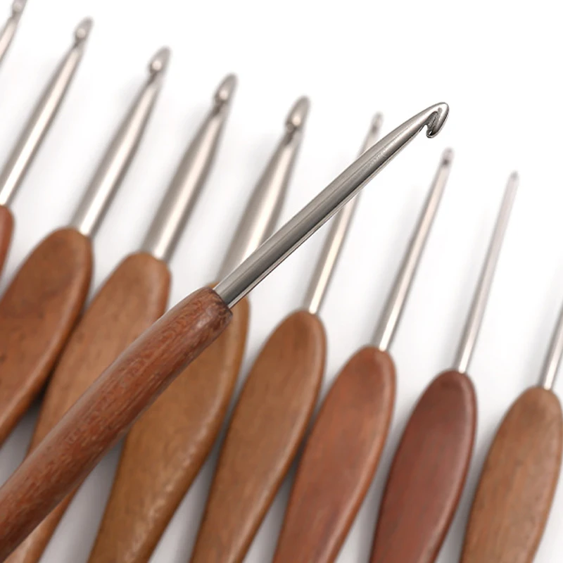 Blood sandalwood handle stainless steel crochet hook, fine hook head, needle, yarn, doll weaving tool, handmade orchid crochet h 8 S0a2b59b59cab48d2982e07eeab70bd3bm