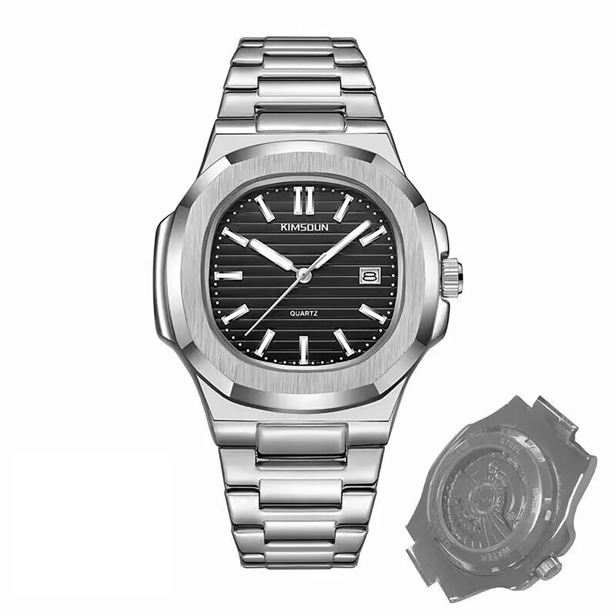 New Business Men Watch Luxury Fashion Luminous Quartz Wristwatch Male Stainless Steel Waterproof Calendar Watches For Men